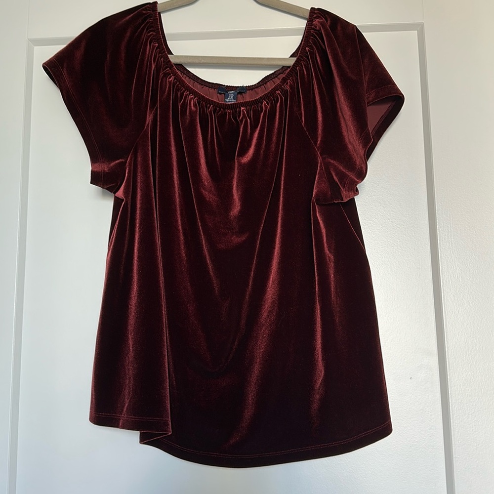 Shimmer Red Velvet Top
